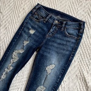 Silver Distressed Jeans
